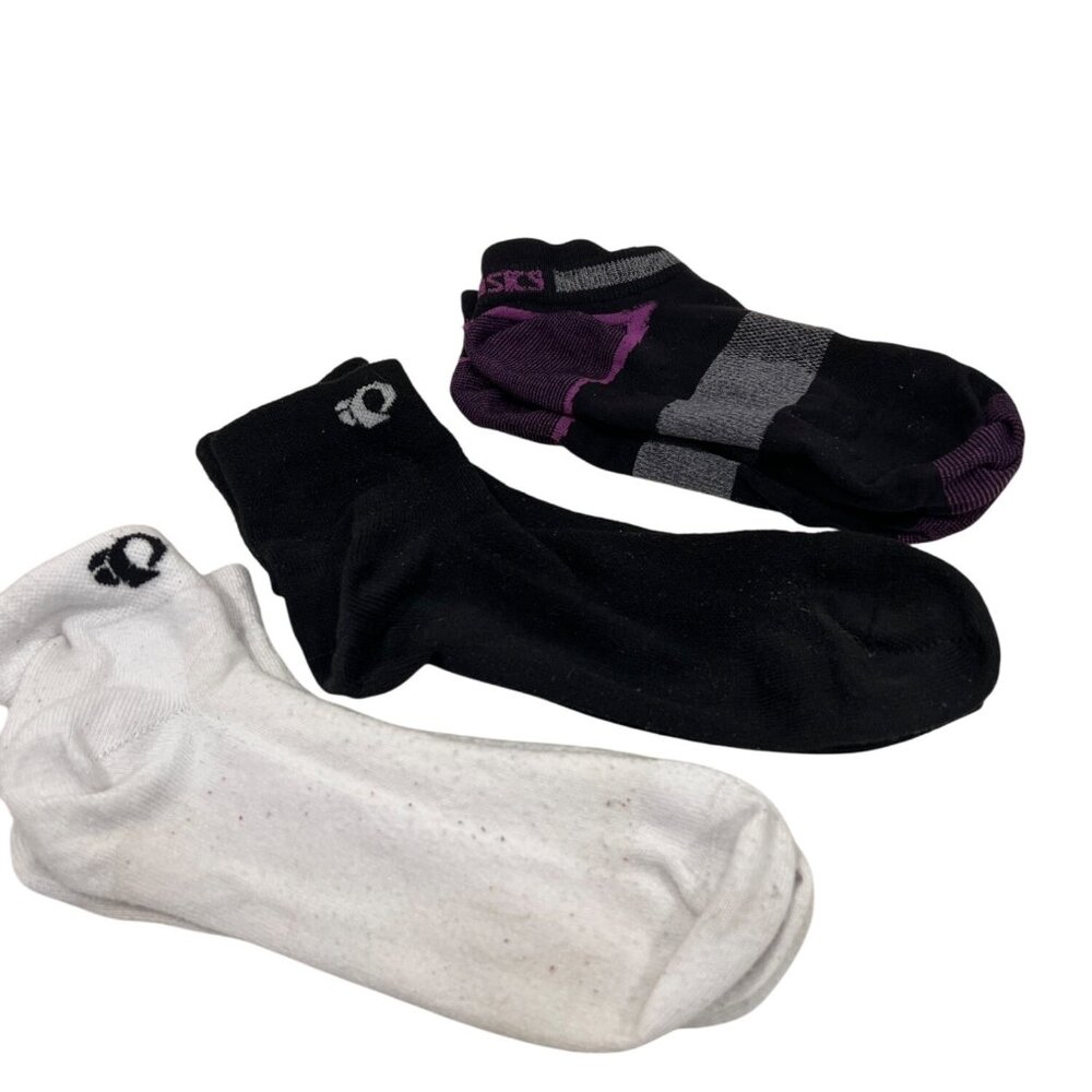 ASICS short peds white black socks Size L 3 Pair